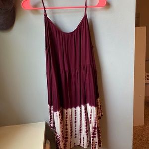 Maroon long sleeve dress with shoulder cut outs